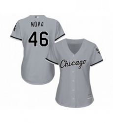 Womens Chicago White Sox 46 Ivan Nova Replica Grey Road Cool Base Baseball Jersey 