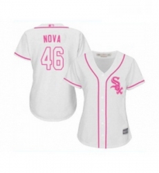 Womens Chicago White Sox 46 Ivan Nova Replica White Fashion Cool Base Baseball Jersey 