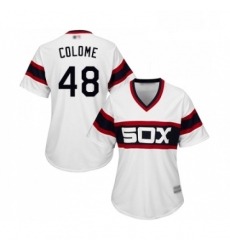 Womens Chicago White Sox 48 Alex Colome Replica White 2013 Alternate Home Cool Base Baseball Jersey 