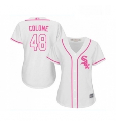 Womens Chicago White Sox 48 Alex Colome Replica White Fashion Cool Base Baseball Jersey 