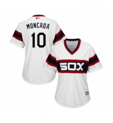 Womens Majestic Chicago White Sox 10 Yoan Moncada Replica White 2013 Alternate Home Cool Base MLB Jerseys 