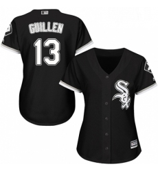 Womens Majestic Chicago White Sox 13 Ozzie Guillen Replica Black Alternate Home Cool Base MLB Jersey