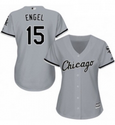 Womens Majestic Chicago White Sox 15 Adam Engel Authentic Grey Road Cool Base MLB Jersey 