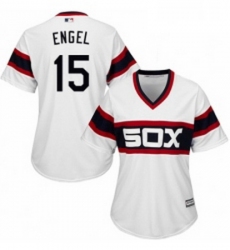 Womens Majestic Chicago White Sox 15 Adam Engel Replica White 2013 Alternate Home Cool Base MLB Jersey 