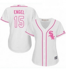 Womens Majestic Chicago White Sox 15 Adam Engel Replica White Fashion Cool Base MLB Jersey 