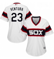Womens Majestic Chicago White Sox 23 Robin Ventura Authentic White 2013 Alternate Home Cool Base MLB Jersey