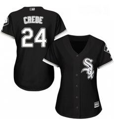 Womens Majestic Chicago White Sox 24 Joe Crede Authentic Black Alternate Home Cool Base MLB Jersey