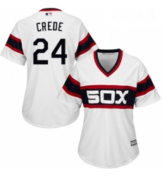 Womens Majestic Chicago White Sox 24 Joe Crede Authentic White 2013 Alternate Home Cool Base MLB Jersey