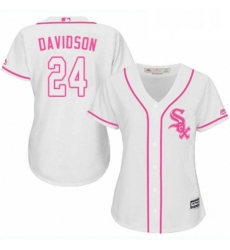 Womens Majestic Chicago White Sox 24 Matt Davidson Authentic White Fashion Cool Base MLB Jersey 