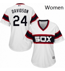 Womens Majestic Chicago White Sox 24 Matt Davidson Replica White 2013 Alternate Home Cool Base MLB Jersey 