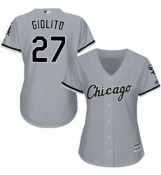 Womens Majestic Chicago White Sox 27 Lucas Giolito Replica Grey Road Cool Base MLB Jersey 