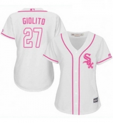 Womens Majestic Chicago White Sox 27 Lucas Giolito Replica White Fashion Cool Base MLB Jersey 