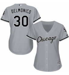 Womens Majestic Chicago White Sox 30 Nicky Delmonico Replica Grey Road Cool Base MLB Jersey 