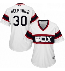 Womens Majestic Chicago White Sox 30 Nicky Delmonico Replica White 2013 Alternate Home Cool Base MLB Jersey 