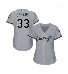 Womens Majestic Chicago White Sox 33 James Shields Replica Grey Road Cool Base MLB Jerseys