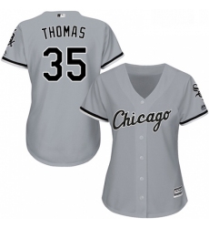 Womens Majestic Chicago White Sox 35 Frank Thomas Authentic Grey Road Cool Base MLB Jersey