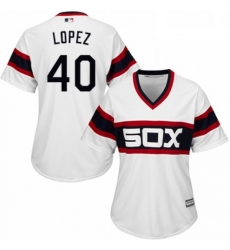 Womens Majestic Chicago White Sox 40 Reynaldo Lopez Replica White 2013 Alternate Home Cool Base MLB Jersey 