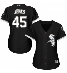 Womens Majestic Chicago White Sox 45 Bobby Jenks Authentic Black Alternate Home Cool Base MLB Jersey