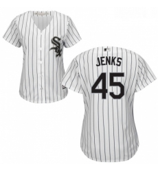 Womens Majestic Chicago White Sox 45 Bobby Jenks Authentic White Home Cool Base MLB Jersey