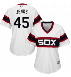 Womens Majestic Chicago White Sox 45 Bobby Jenks Replica White 2013 Alternate Home Cool Base MLB Jersey