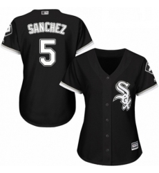 Womens Majestic Chicago White Sox 5 Yolmer Sanchez Authentic Black Alternate Home Cool Base MLB Jersey 