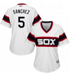 Womens Majestic Chicago White Sox 5 Yolmer Sanchez Replica White 2013 Alternate Home Cool Base MLB Jersey 