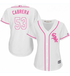 Womens Majestic Chicago White Sox 53 Melky Cabrera Authentic White Fashion Cool Base MLB Jersey