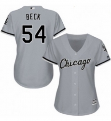 Womens Majestic Chicago White Sox 54 Chris Beck Authentic Grey Road Cool Base MLB Jersey 