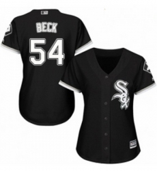 Womens Majestic Chicago White Sox 54 Chris Beck Replica Black Alternate Home Cool Base MLB Jersey 