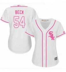 Womens Majestic Chicago White Sox 54 Chris Beck Replica White Fashion Cool Base MLB Jersey 