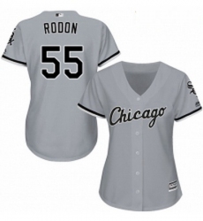 Womens Majestic Chicago White Sox 55 Carlos Rodon Replica Grey Road Cool Base MLB Jersey