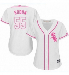 Womens Majestic Chicago White Sox 55 Carlos Rodon Replica White Fashion Cool Base MLB Jersey