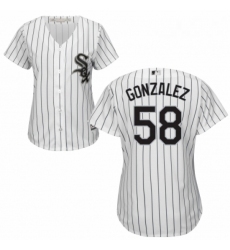 Womens Majestic Chicago White Sox 58 Miguel Gonzalez Replica White Home Cool Base MLB Jersey 
