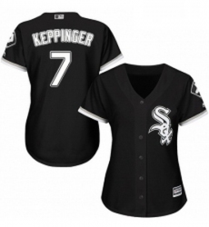 Womens Majestic Chicago White Sox 7 Jeff Keppinger Authentic Black Alternate Home Cool Base MLB Jersey