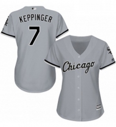 Womens Majestic Chicago White Sox 7 Jeff Keppinger Replica Grey Road Cool Base MLB Jersey