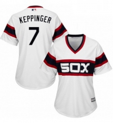 Womens Majestic Chicago White Sox 7 Jeff Keppinger Replica White 2013 Alternate Home Cool Base MLB Jersey