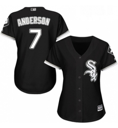 Womens Majestic Chicago White Sox 7 Tim Anderson Authentic Black Alternate Home Cool Base MLB Jersey 