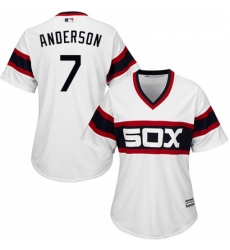 Womens Majestic Chicago White Sox 7 Tim Anderson Authentic White 2013 Alternate Home Cool Base MLB Jersey 