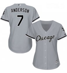 Womens Majestic Chicago White Sox 7 Tim Anderson Replica Grey Road Cool Base MLB Jersey 