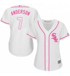 Womens Majestic Chicago White Sox 7 Tim Anderson Replica White Fashion Cool Base MLB Jersey 
