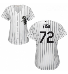 Womens Majestic Chicago White Sox 72 Carlton Fisk Authentic White Home Cool Base MLB Jersey