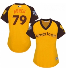 Womens Majestic Chicago White Sox 79 Jose Abreu Authentic Yellow 2016 All Star American League BP Cool Base MLB Jersey