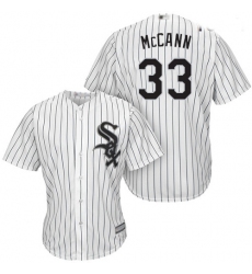 White Sox #33 James McCann White 28Black Strip Home Cool Base Stitched Youth Baseball Jersey