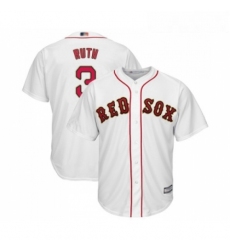 Youth Boston Red Sox 3 Babe Ruth Authentic White 2019 Gold Program Cool Base Baseball Jersey