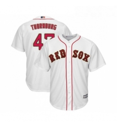 Youth Boston Red Sox 47 Tyler Thornburg Authentic White 2019 Gold Program Cool Base Baseball Jersey