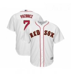 Youth Boston Red Sox 7 Christian Vazquez Authentic White 2019 Gold Program Cool Base Baseball Jersey