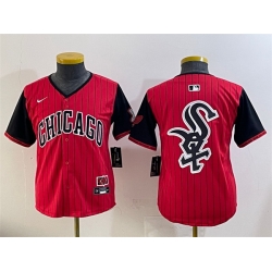 Youth Chicago White Sox Team Big Logo Red Black 2025 City Connect Limited Stitched Baseball Jersey 001
