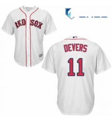 Youth Majestic Boston Red Sox 11 Rafael Devers Authentic White Home Cool Base MLB Jersey 
