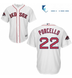 Youth Majestic Boston Red Sox 22 Rick Porcello Authentic White Home Cool Base 2018 World Series Champions MLB Jersey