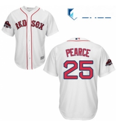 Youth Majestic Boston Red Sox 25 Steve Pearce Authentic White Home Cool Base 2018 World Series Champions MLB Jersey 